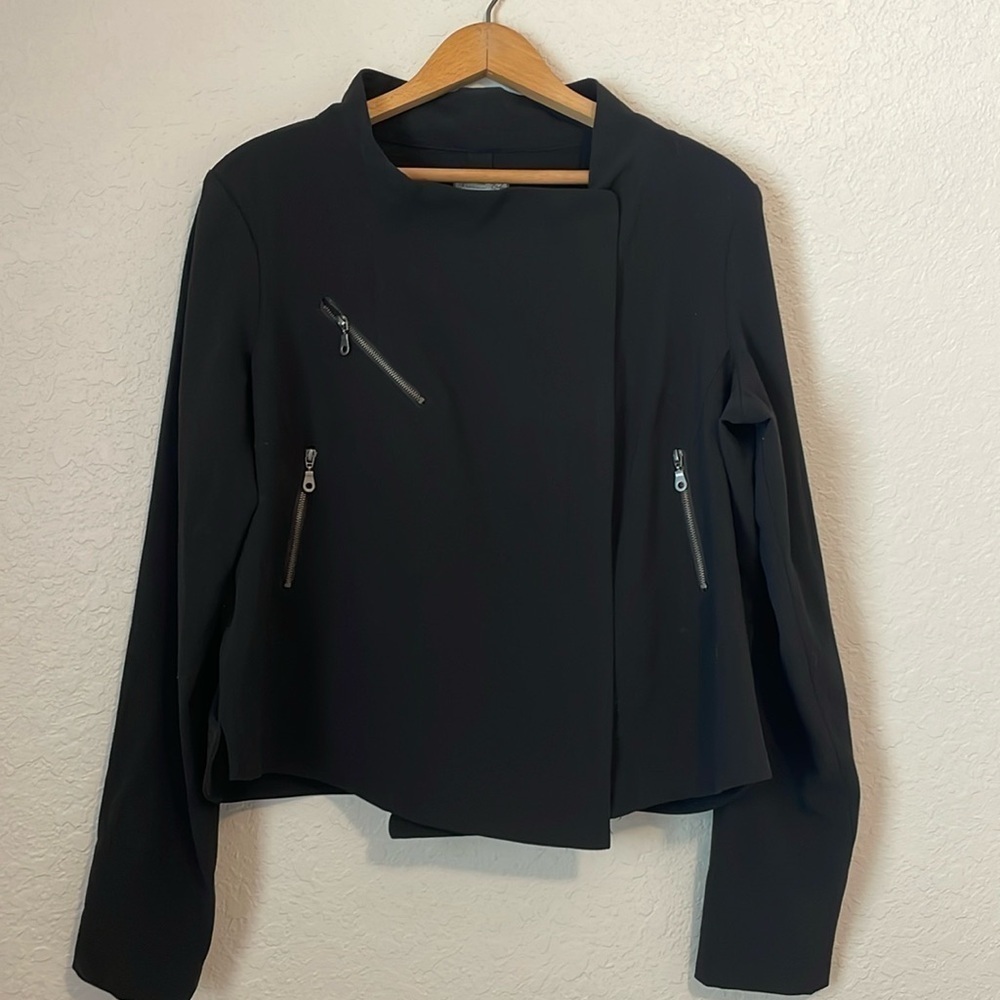 Hanna & Gracie Women’s Asymmetrical Zipper Front Jacket Size XL Zipper Pockets